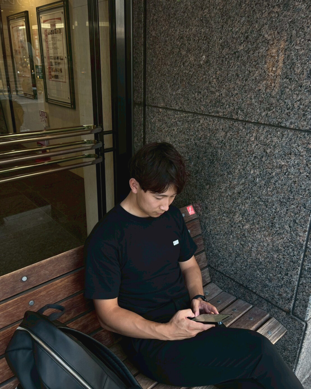 Text logo short sleeve shirts (BLACK)