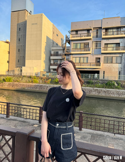 Circle logo short sleeve shirts (BLACK)